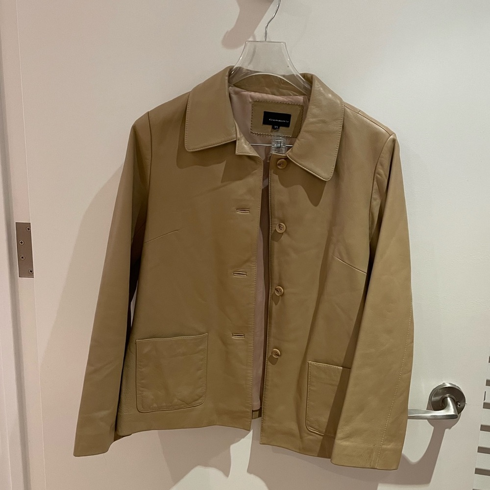 Vintage beige leather jacket